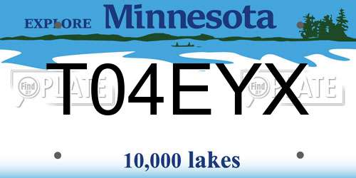 T04EYX Minnesota License Plate