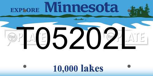 T05202L Minnesota License Plate