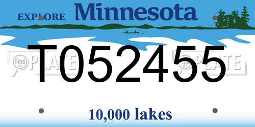 T052455 Minnesota License Plate