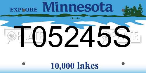 T05245S Minnesota License Plate