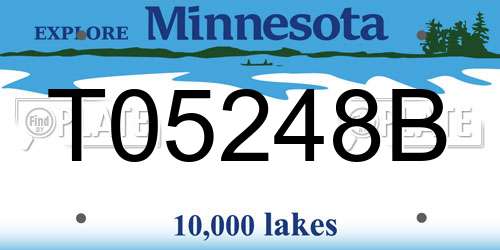 T05248B Minnesota License Plate