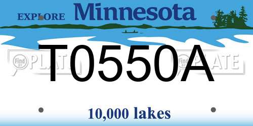 T0550A Minnesota License Plate