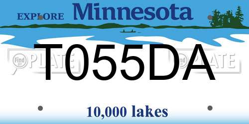 T055DA Minnesota License Plate
