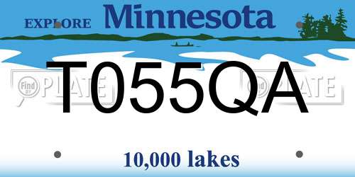 T055QA Minnesota License Plate
