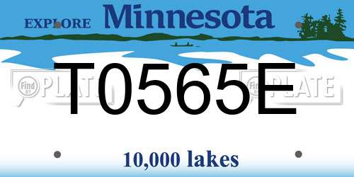 T0565E Minnesota License Plate