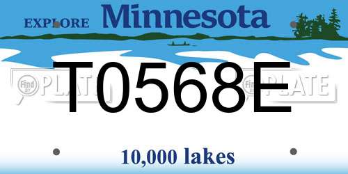 T0568E Minnesota License Plate