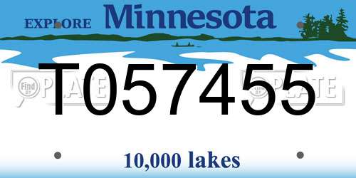 T057455 Minnesota License Plate