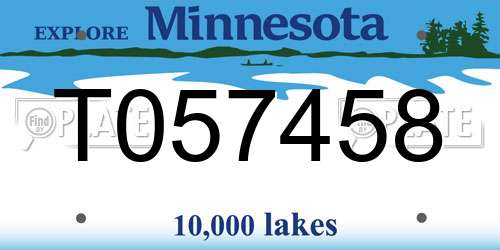 T057458 Minnesota License Plate