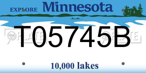 T05745B Minnesota License Plate