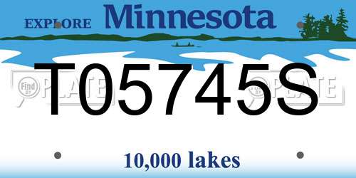 T05745S Minnesota License Plate