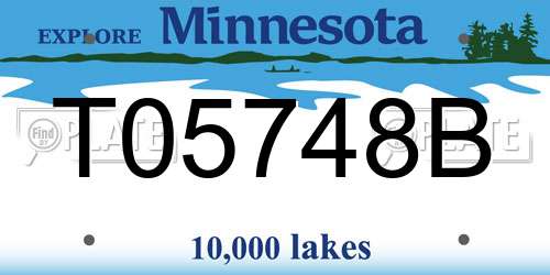 T05748B Minnesota License Plate