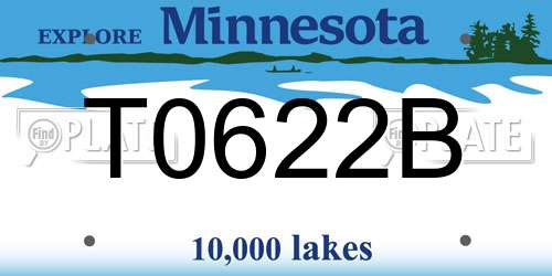 T0622B Minnesota License Plate