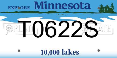 T0622S Minnesota License Plate
