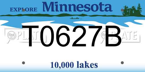 T0627B Minnesota License Plate