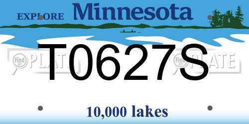 T0627S Minnesota License Plate