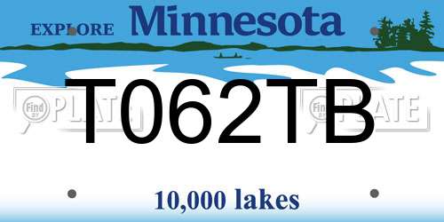 T062TB Minnesota License Plate