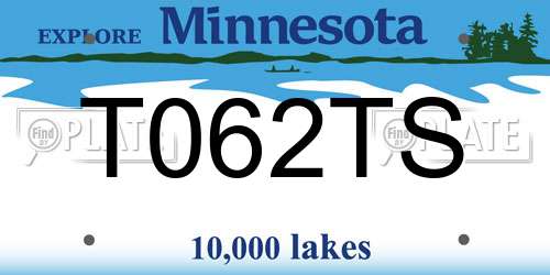 T062TS Minnesota License Plate