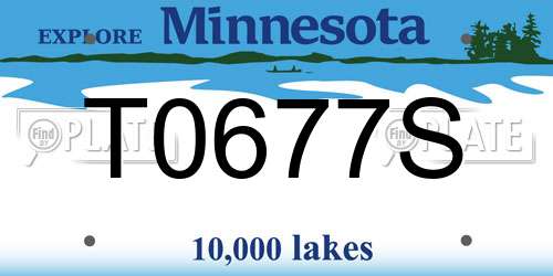 T0677S Minnesota License Plate