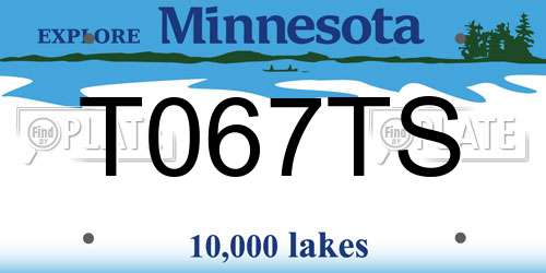 T067TS Minnesota License Plate