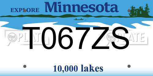 T067ZS Minnesota License Plate