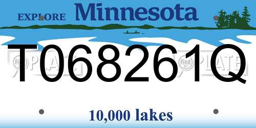 T068261Q Minnesota License Plate
