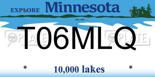 T06MLQ Minnesota License Plate