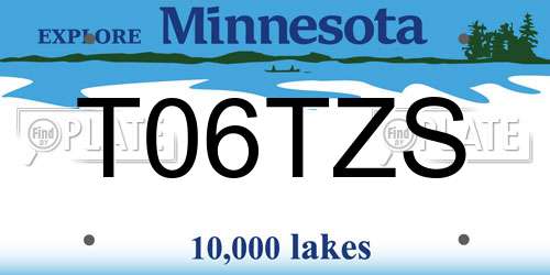 T06TZS Minnesota License Plate