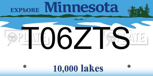 T06ZTS Minnesota License Plate