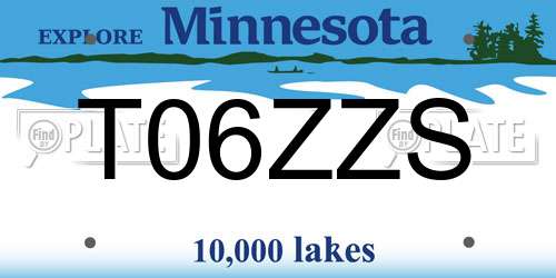 T06ZZS Minnesota License Plate