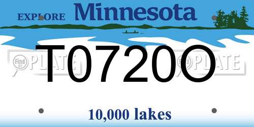 T0720O Minnesota License Plate