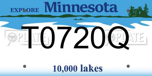 T0720Q Minnesota License Plate