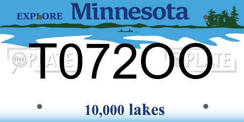 T072OO Minnesota License Plate