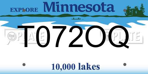 T072OQ Minnesota License Plate