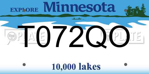 T072QO Minnesota License Plate