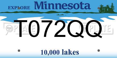 T072QQ Minnesota License Plate