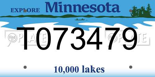 T073479 Minnesota License Plate