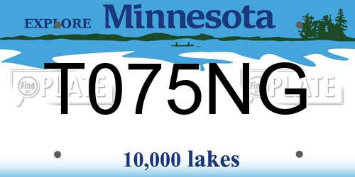 T075NG Minnesota License Plate