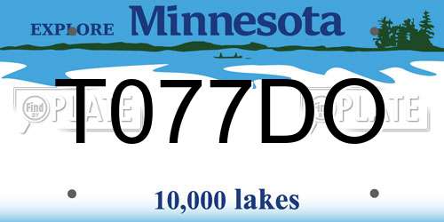 T077DO Minnesota License Plate