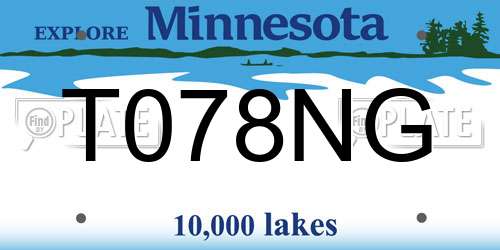 T078NG Minnesota License Plate
