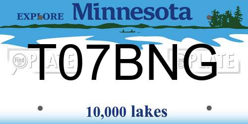 T07BNG Minnesota License Plate