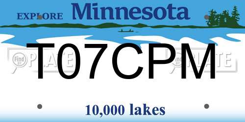 T07CPM Minnesota License Plate