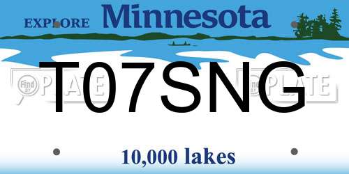 T07SNG Minnesota License Plate
