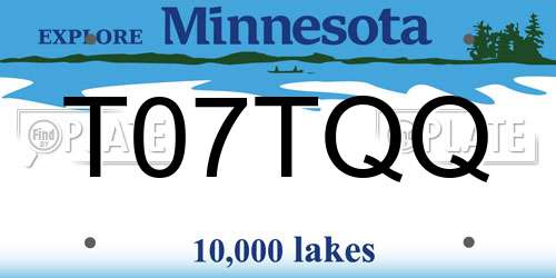 T07TQQ Minnesota License Plate