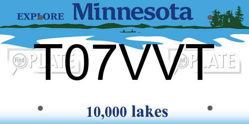 T07VVT Minnesota License Plate