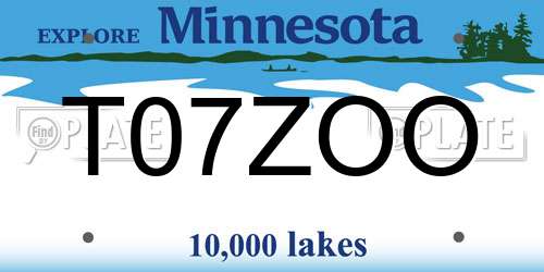 T07ZOO Minnesota License Plate