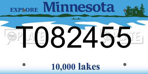 T082455 Minnesota License Plate
