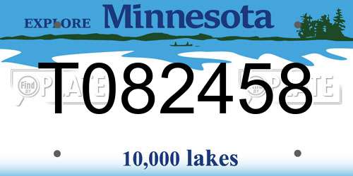 T082458 Minnesota License Plate