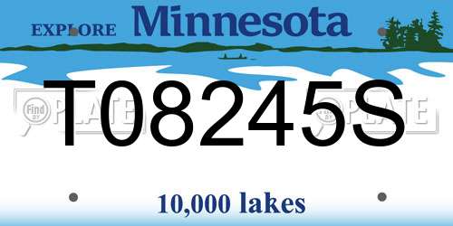T08245S Minnesota License Plate