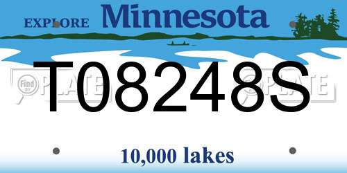 T08248S Minnesota License Plate