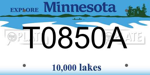 T0850A Minnesota License Plate